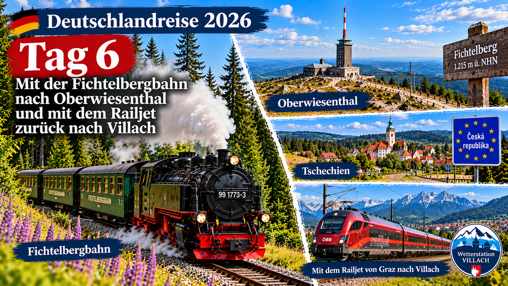 Deutschlandreise 2026 – Tag 6 Fichtelbergbahn und Railjet