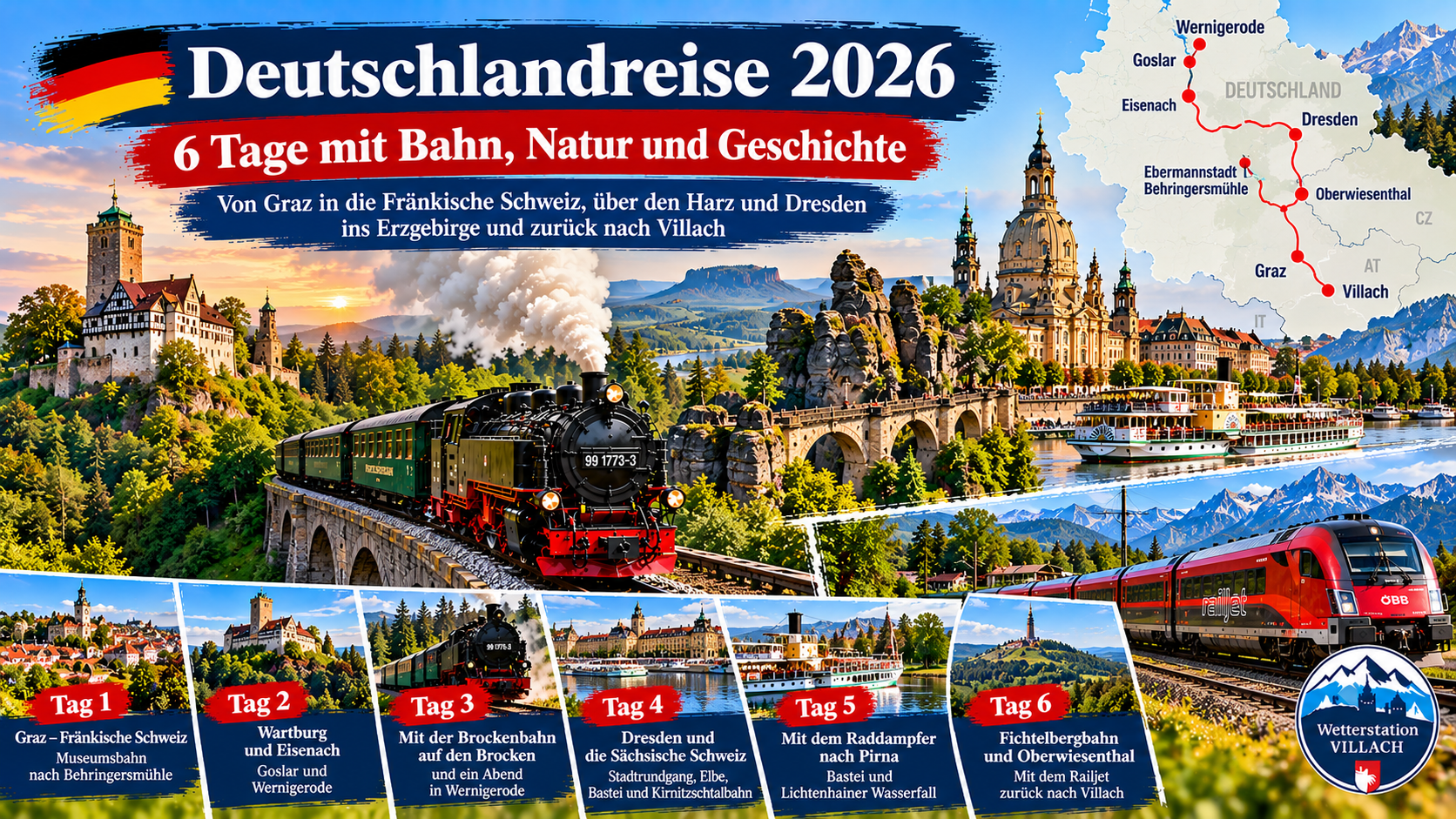 Deutschlandreise 2026 – Titelbild Gesamtübersicht